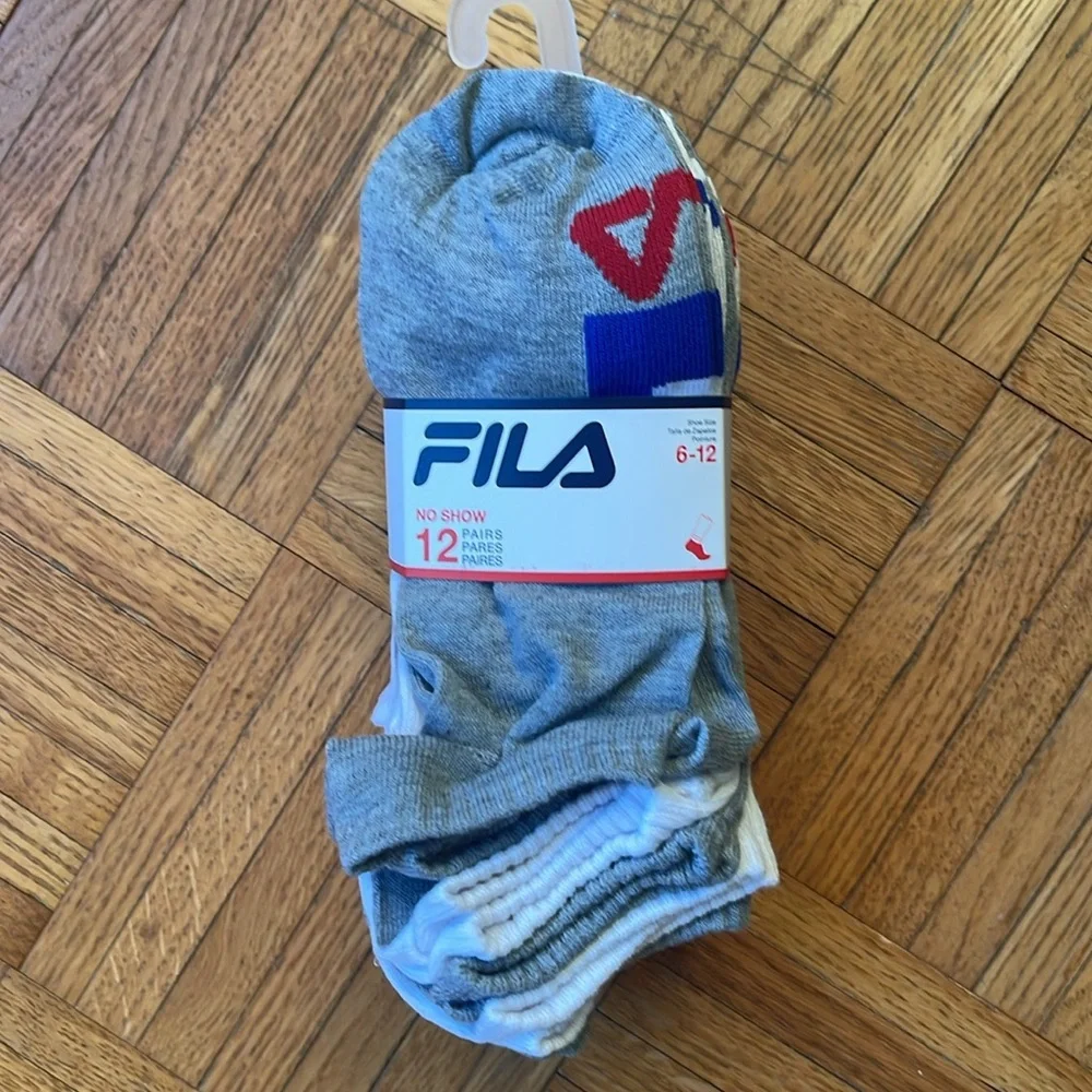 Fila Men's Gray And White No Show Socks 12 Pairs Brand NEW In PACKAGE - Picture 7 of 9